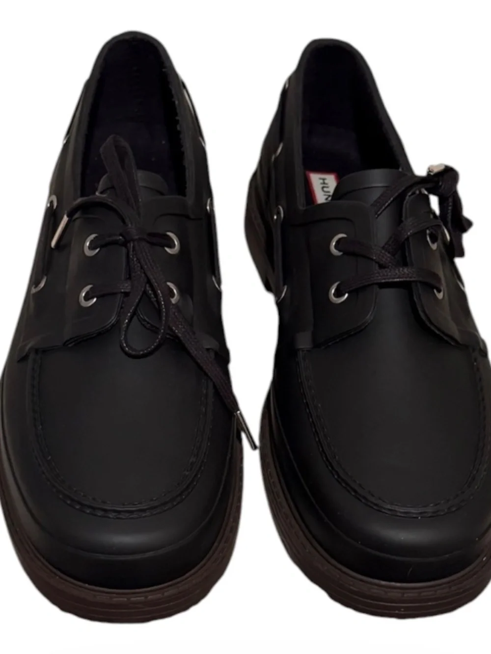 HUNTER ments black Rubber Boat Shoe, NEW WITH TAGS